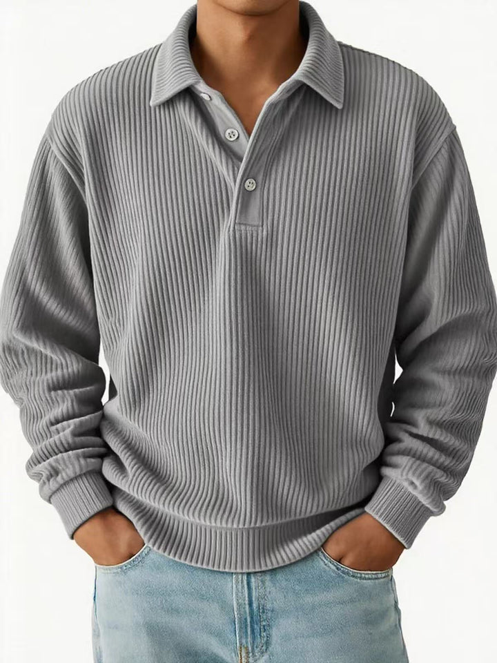 Men's polo with ribbed texture and classic collar Lune London