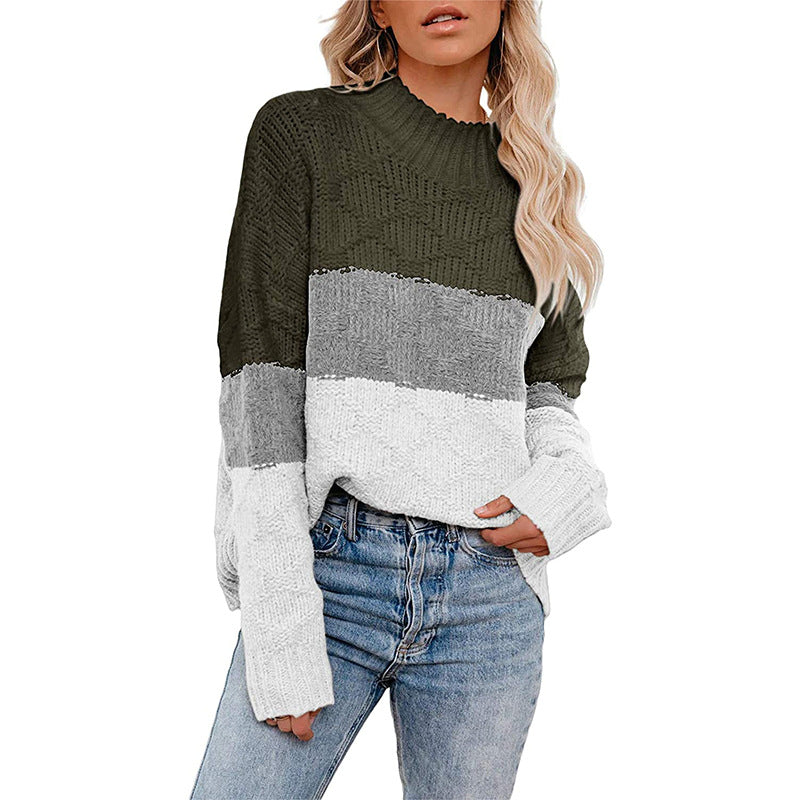 Women’s chunky knit sweater with modern block design Lune London