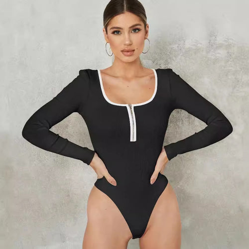 Long sleeve ribbed body for women with zip details Amarae