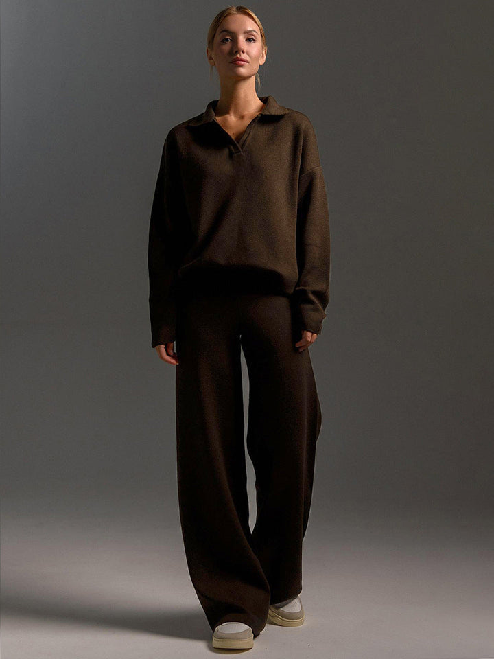 Lune London | Lounge Set with Wide Pants and Polo Shirt
