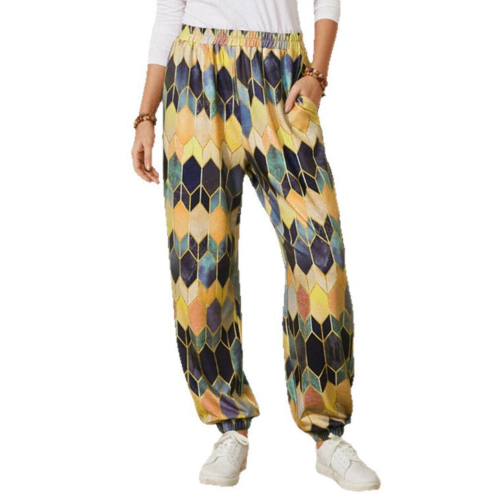 Loose women's pants with geometric pattern Lune London