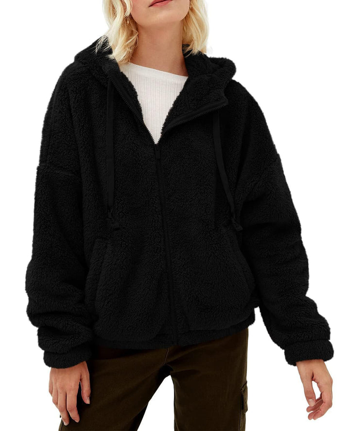Cozy jacket for women with hood and side pockets Lune London