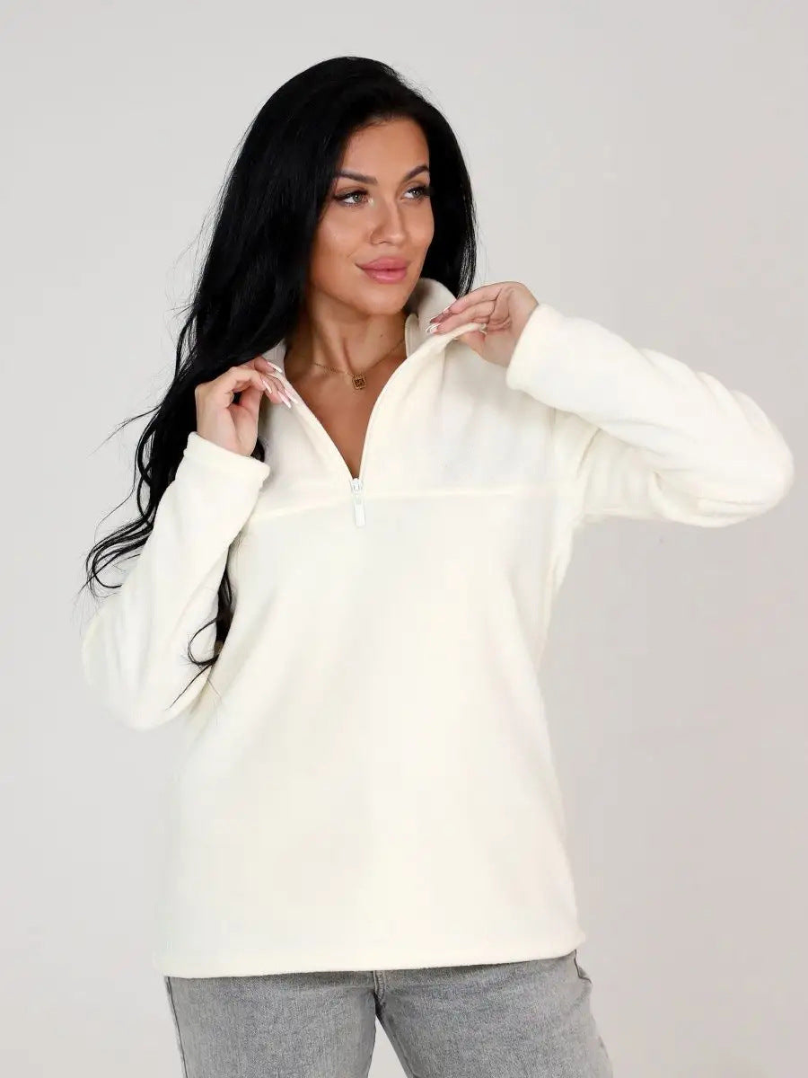 Ladies fleece sweater with high collar Lune London