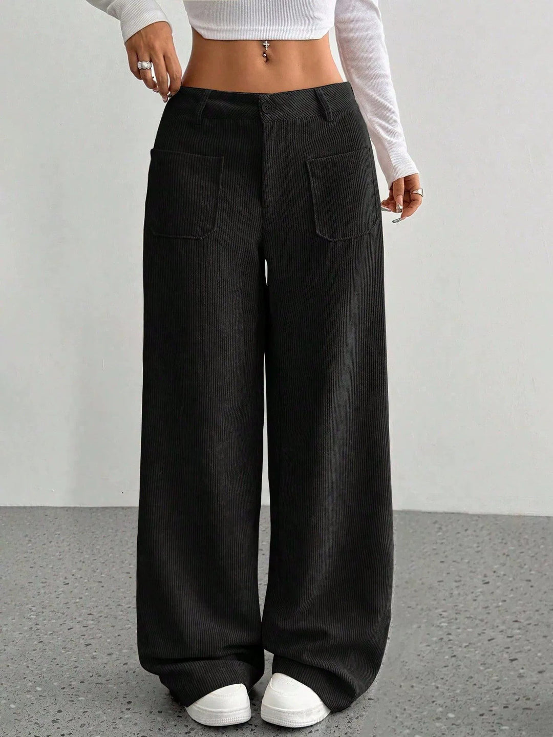 Wide corduroy pants for women with pockets Lune London