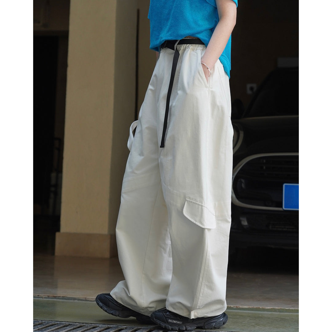 Women Extra Wide Utility Cargo Culotte in Balloon Cut with Large Flap Pockets Amarae