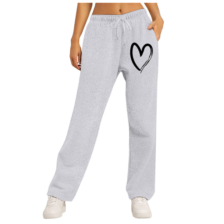 Ladies leisure pants with unique heart design and elastic waistband Lune London