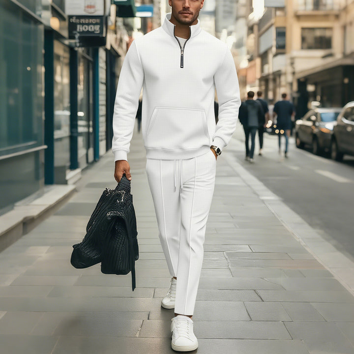 Casual sweatshirt set for men with modern zipper and elasticized waist Lune London