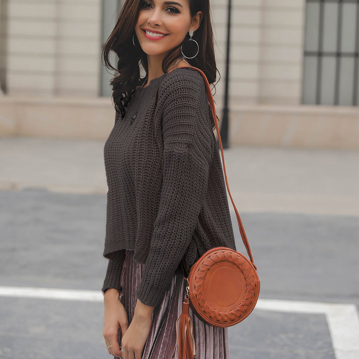 Ladies trendy sweater with structured textile pattern Lune London