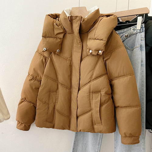 Quilted jacket with stand-up collar for women with practical pockets Amarae