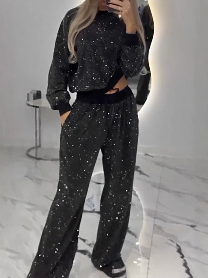 Lune London sparkling fleece loungewear set for women