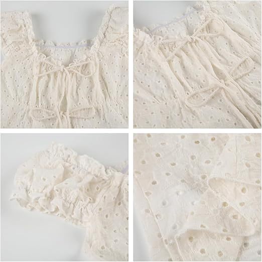 Women's Ruffle Shirt with Low Waist and Ties Lune London
