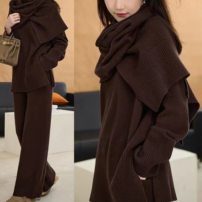 Ensemble en tricot pour femmes avec un élégant col rond et des jambes larges Chic & Stil