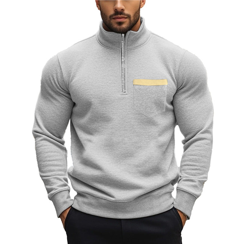 Men's sweatshirt with zipper and chest pocket Lune London