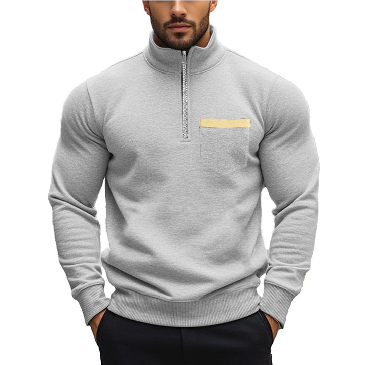 Men's sweatshirt with zipper and chest pocket Lune London