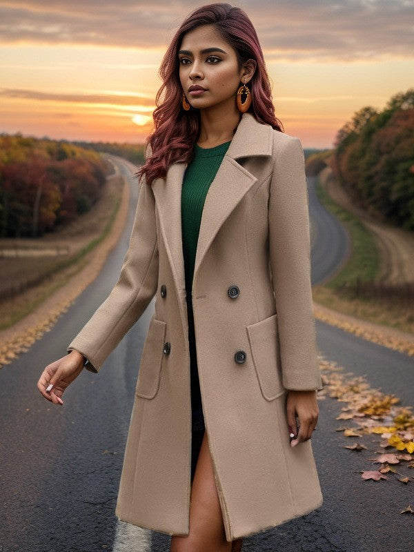 Ladies Elegant Double-Breasted Transition Coat Amarae