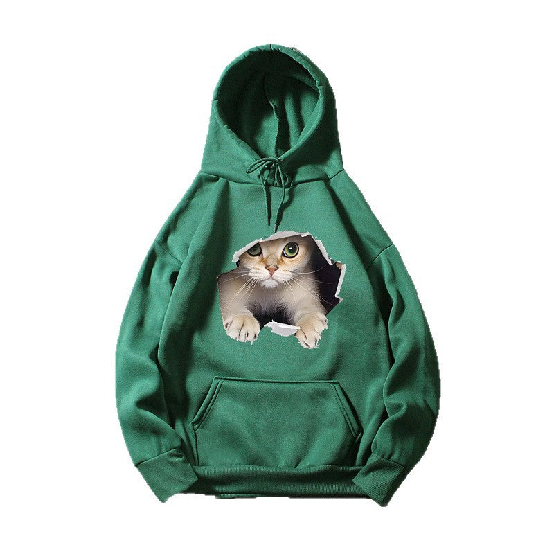 Women's hoodie with creative cat design Chic & Stil 1772612757