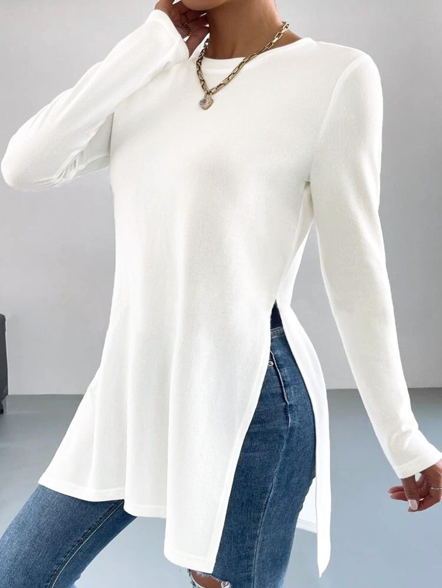 Ladies Longsleeve tunic with side slit details Lune London