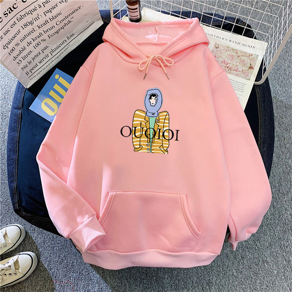 Ladies hoodie with unique cartoon design Chic & Stil