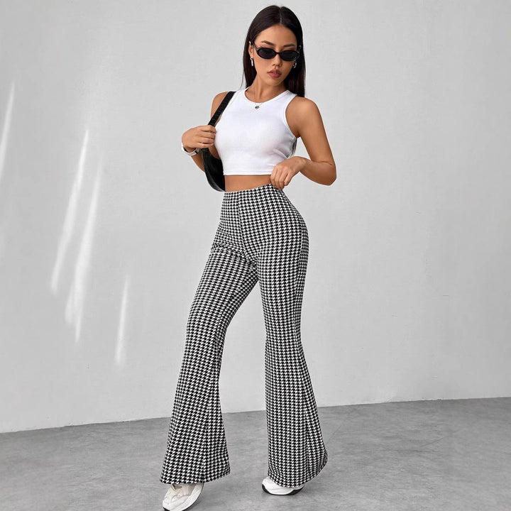 Ladies' Stretch Flared Pants with High Waist and Wide Leg Amarae