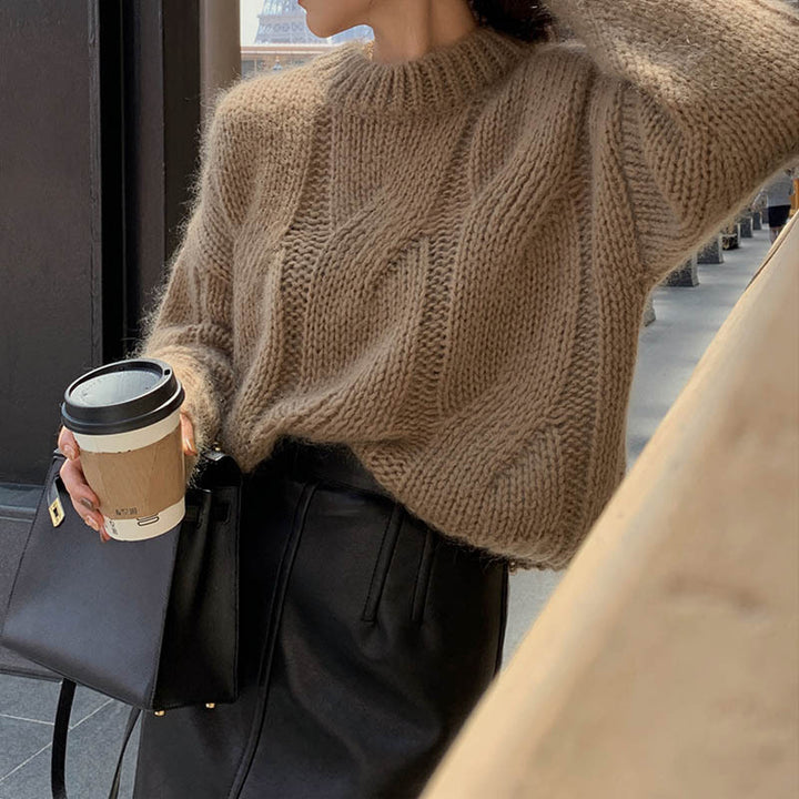 Pull en tricot épais pour femme avec design élégant et coupe décontractée Chic & Stil