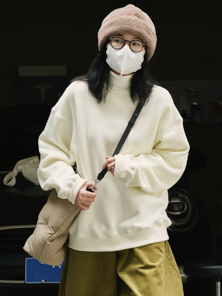 Women's Loose Oversized Sweatshirt with Drop Shoulder and Ribbed Hem Amarae