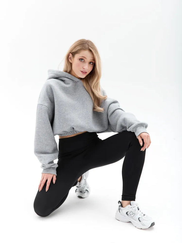 Ladies Fashion Cropped Sweatshirt with a Loose Fit Lune London