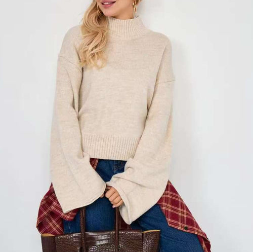 Knit pullover for women with a relaxed fit and voluminous sleeves Amarae