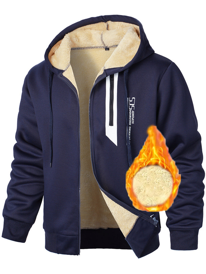 Men's fleece hoodie with heated lining and practical zip pockets Lune London