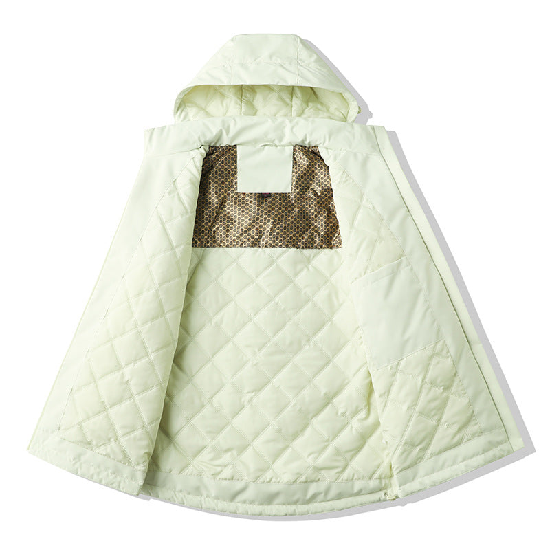 Men's Water-Repellent Quilted Thermal Outdoor Jacket with Hood and Concealed Zipper Pockets Amarae