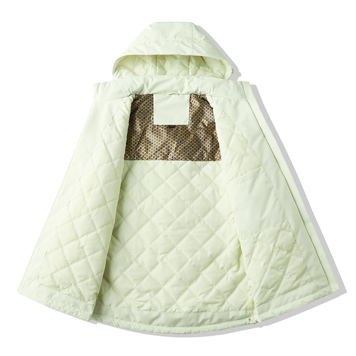 Men's Water-Repellent Quilted Thermal Outdoor Jacket with Hood and Concealed Zipper Pockets Amarae