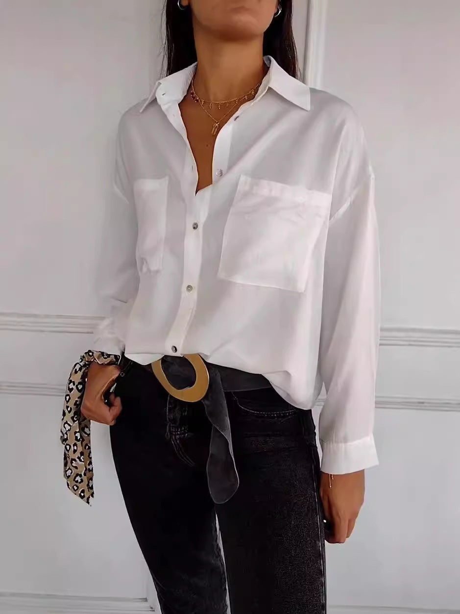Ladies Elegant blouse with buttonhole and fine details Lune London