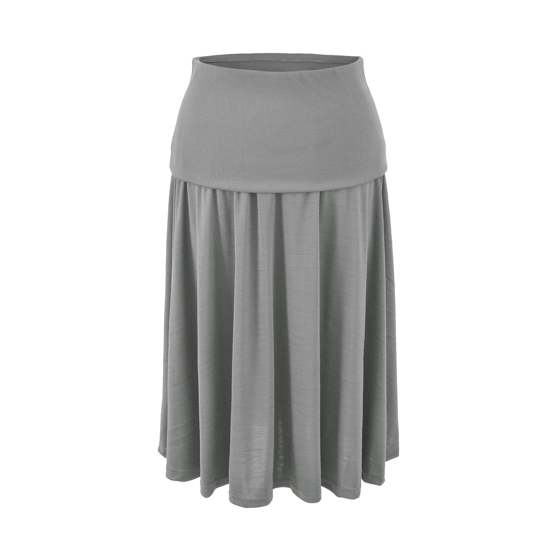 Women Long Jersey Maxi Skirt with Wide Hem and Gently Falling Pleats Amarae