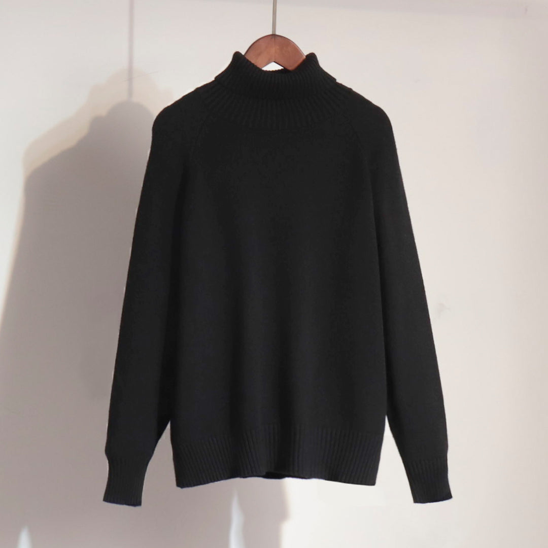 Pull en tricot pour dames avec col montant et coupe décontractée Chic & Stil