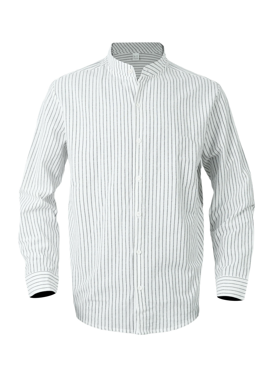 Men's modern shirt with narrow stripes and stand-up collar Lune London