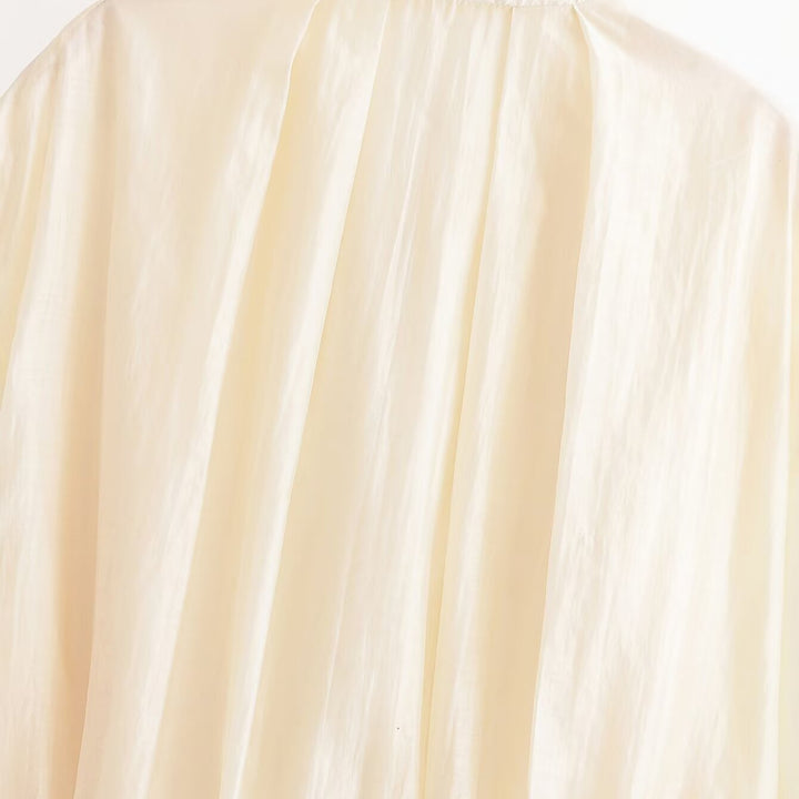 Women's lightweight transparent bomber jacket made of chiffon with stand-up collar Amarae