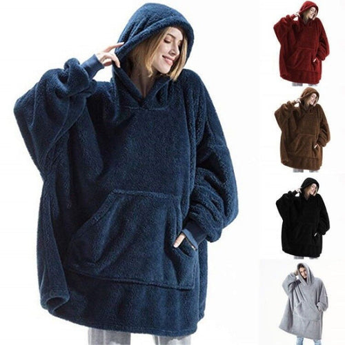 Women Oversized Fleece Hoodie with Kangaroo Pocket and Hood Amarae