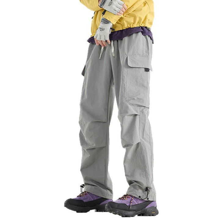 Men's Lightweight Technical Cargo Trekking Pants with Drawstring Waist, Utility Pockets and Adjustable Leg Openings Amarae
