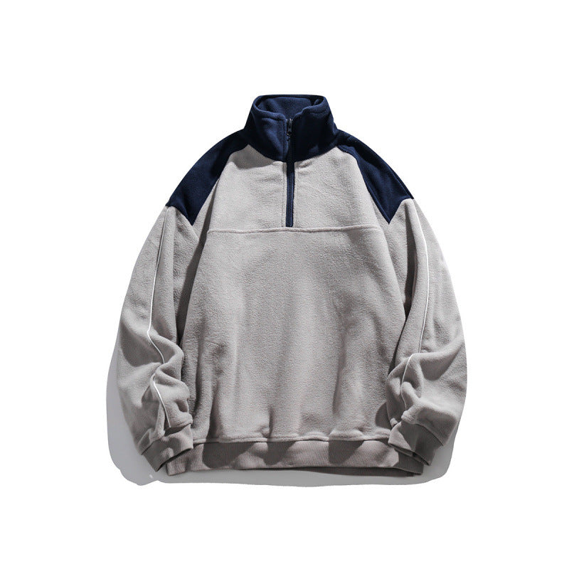 Unisex Oversize-Fleece-Halfzip-Pullover with high collar and raglan sleeves Amarae
