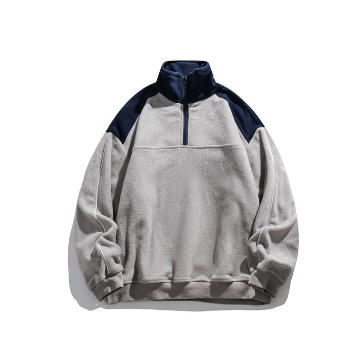 Unisex Oversize-Fleece-Halfzip-Pullover with high collar and raglan sleeves Amarae