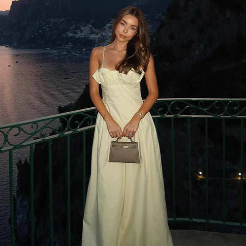 Robe Maxi Élégante Femme avec Détails Volants Chic & Stil