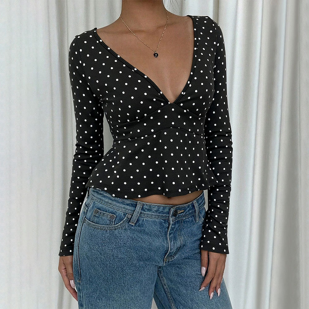 Women's blouse with peplum cut and polka dot pattern Chic & Stil