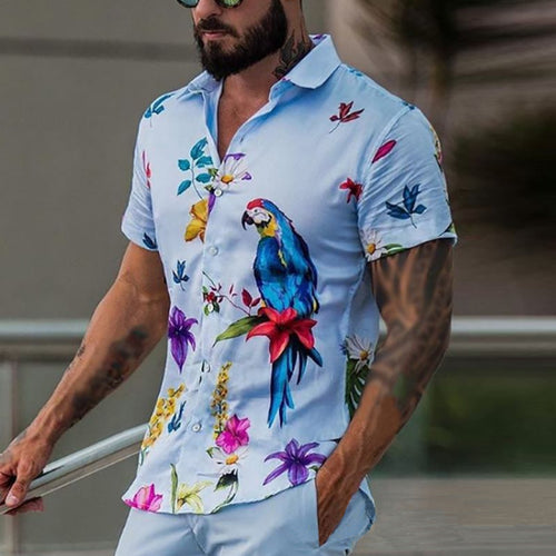 Blouse for women with floral print and short sleeves Amarae
