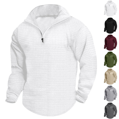 Men's High-Quality Fleece Sweater with Stand-Up Collar and Zipper Amarae