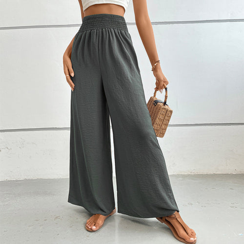 Wide summer pants for women with elastic waistband Amarae