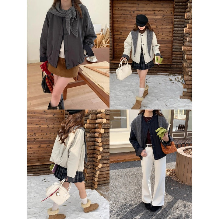 Women's casual transitional jacket with practical buttons and elegant cut Chic & Stil