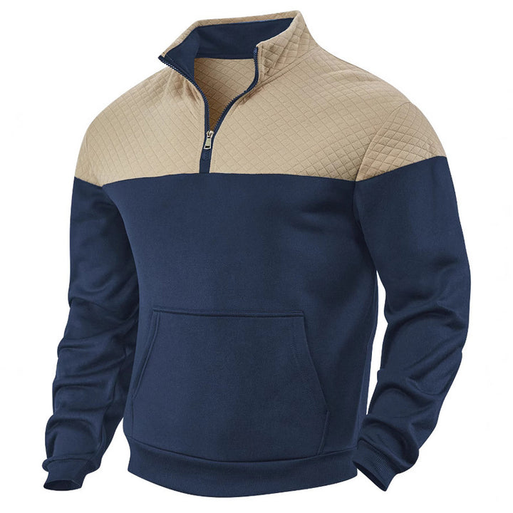 Men's hoodie with zip and textured outer material Chic and style