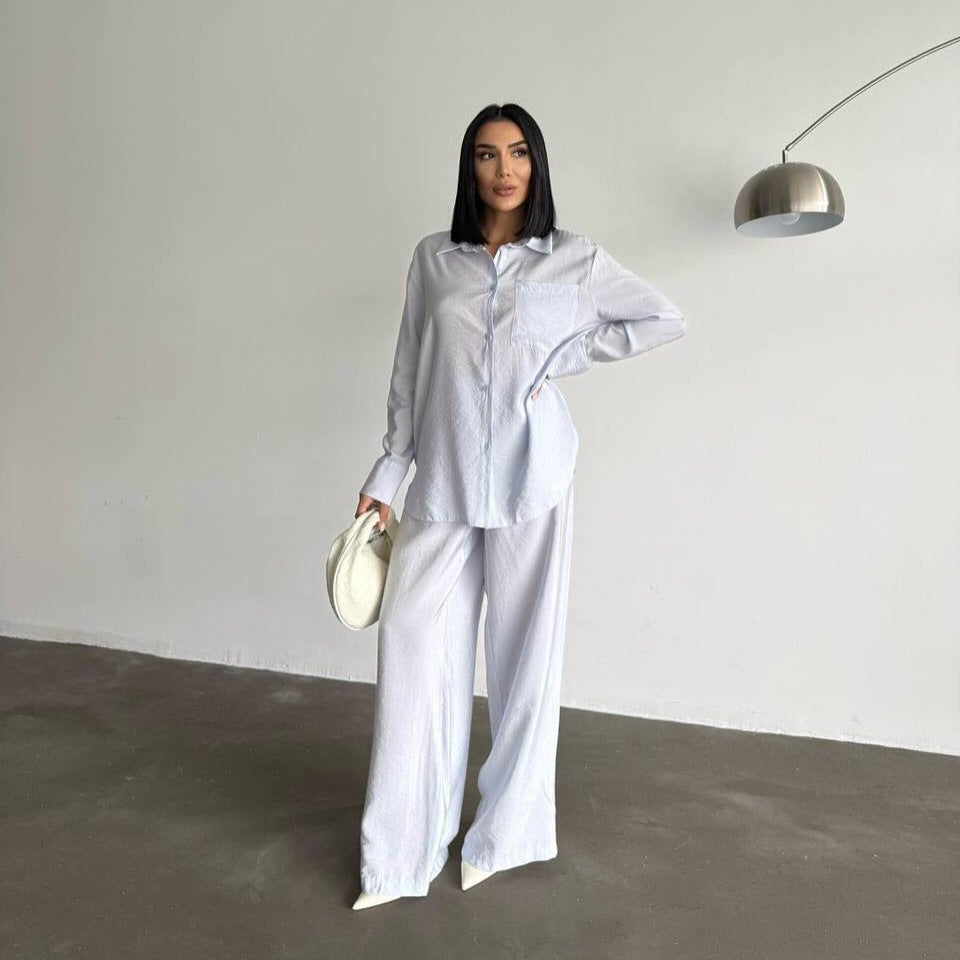 Silk long sleeve blouse for women with a fine texture Lune London