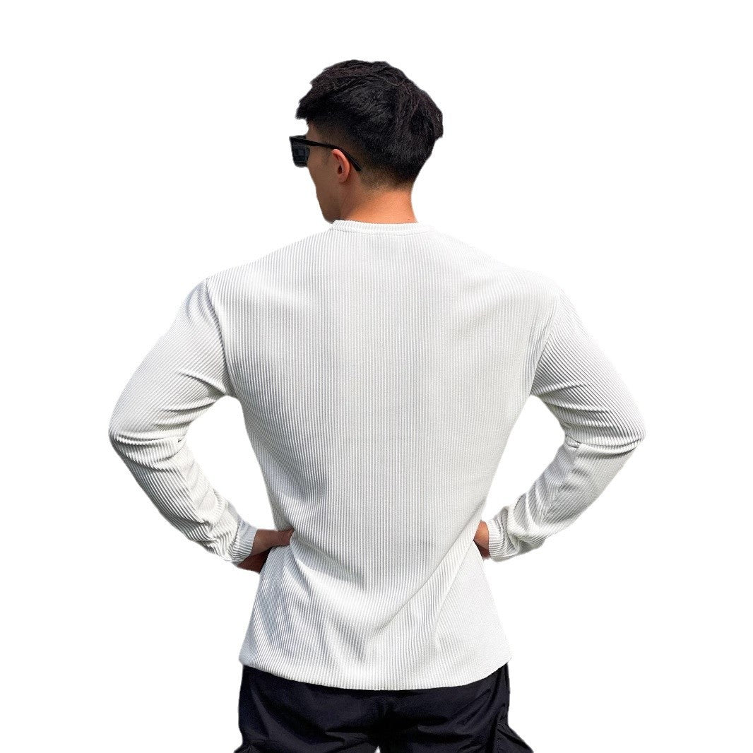 Men's long sleeve top with an innovative rib design and a trendy high collar Lune London