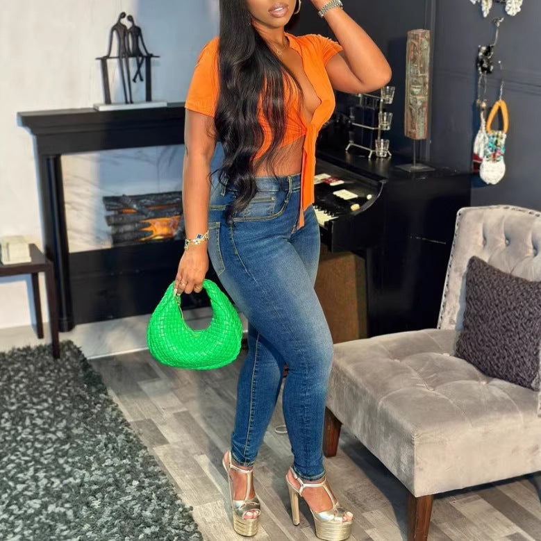 Women's Waist-Cinching Sculpting Skinny Jeans with Shaping Hip Lift and Slim Ankle Length Amarae