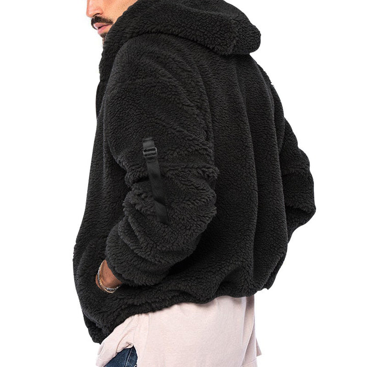 Comfortable fleece jacket for men with hood Lune London
